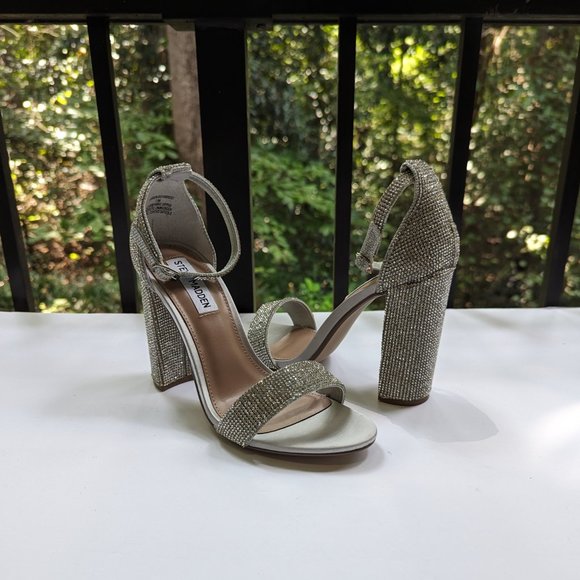 STEVE MADDEN Carrson Heeled Sandals in Crystal Size 7.5 New - Picture 11 of 16